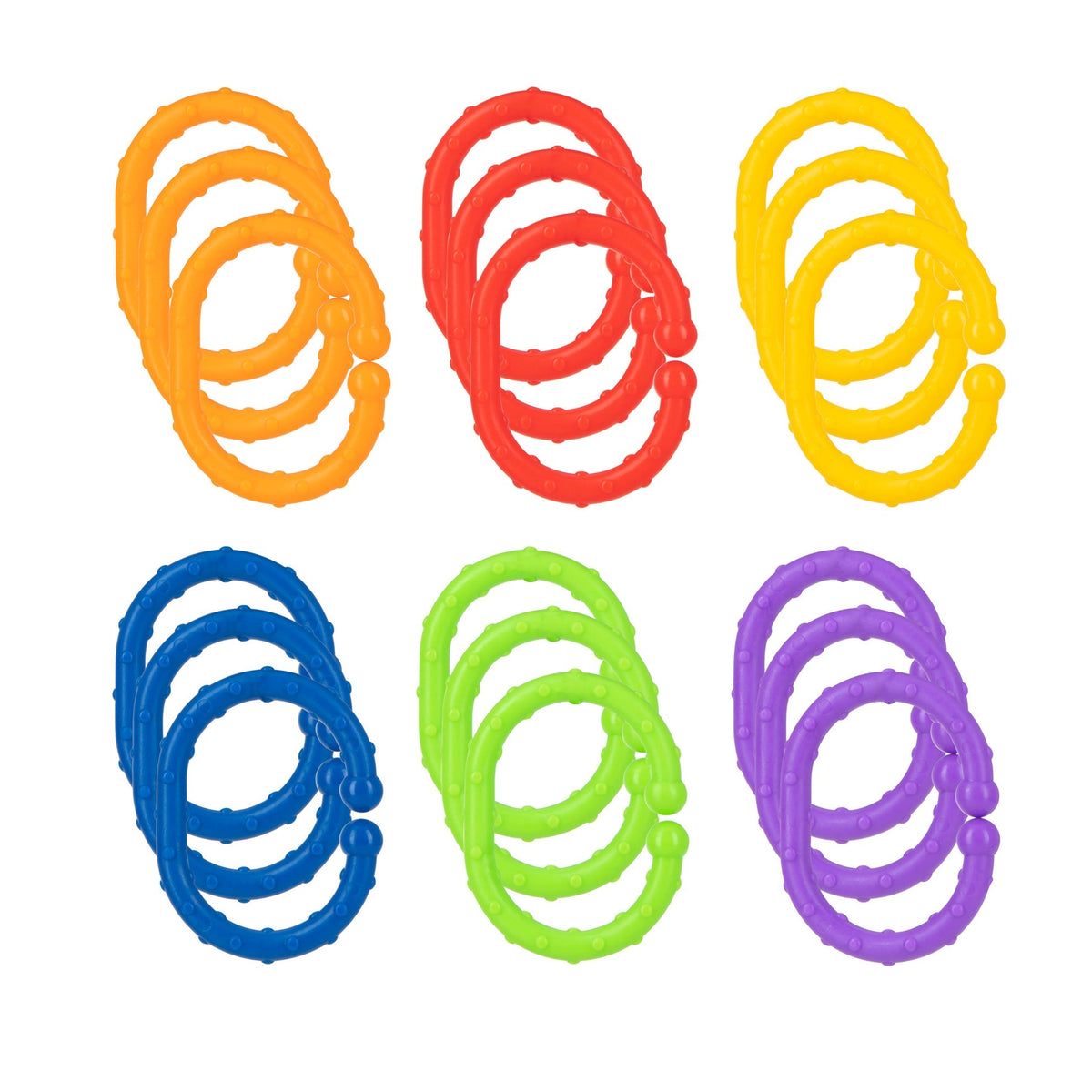 Linkables Teething Toys - Primary Colors - 18 pack