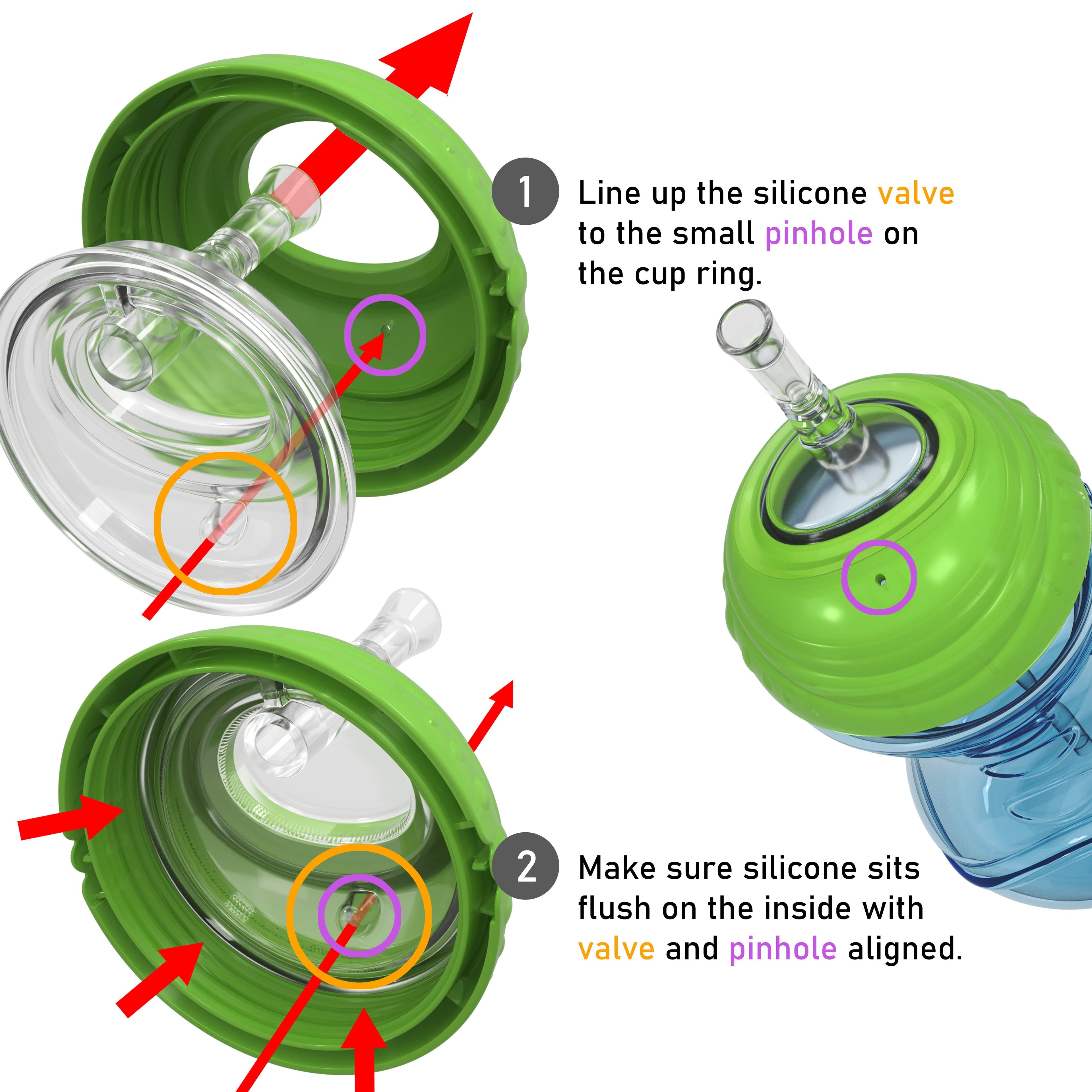 Clik-It Flex Straw Leakproof Sippy Cup (3 Pack)